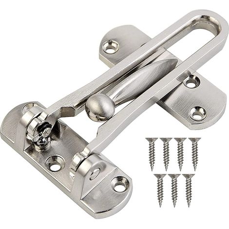 Stück – Türbegrenzer – Sicherheitsschloss – Schwingstange Für Den Eingang – Hochfester Stahl – Bohrfreie Montage – Silber – 30 X 50 Mm