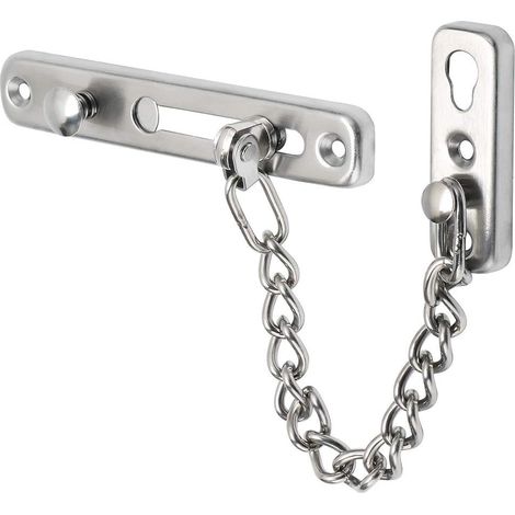 Türbegrenzer – Sicherheitskette – Gebürsteter Edelstahl – Diebstahlschutz Für Zuhause Und Büro – Silber – 20 X 5 Cm