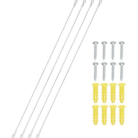 4er-pack – Türöffnungsbegrenzer – Edelstahlseil – Möbel- Und Schrankschutz – Wandmontage – Silber – 2 Mm X 50 Cm