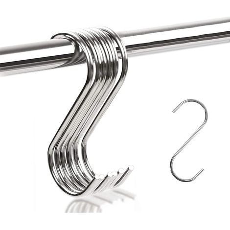 10 S-haken – Aufbewahrungszubehör – Multifunktionales Aufhängewerkzeug, Kein Bohren Erforderlich, Für Küche Und Bad – Silber – 8 X 4 Cm