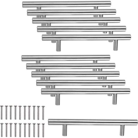 10 - Möbelgriff - Edelstahl - Gebürstete Oberfläche Für Küche Und Bad Silber 150x32 Cm