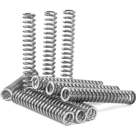 10 Stück – Druckfeder – Edelstahl – Hohe Festigkeit 20 Kg – Für Maschinen Und Haushaltsgeräte – Silber – 2,2 X 13 X 80 Cm