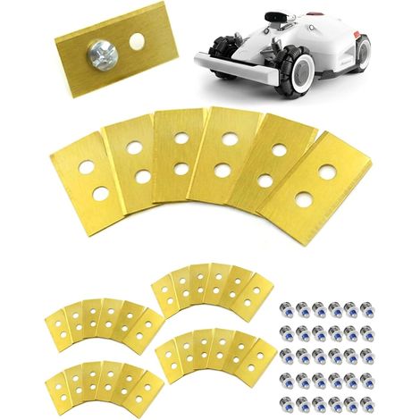 30 Ersatzklingen – Roboter-trimmer – Titan-edelstahl – Doppelloch – Kompatibel Mit Mammotion Luba Yuka – Silber – 5 X 0,6 Cm