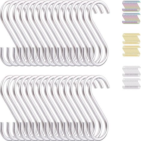 30 - S-haken - Edelstahl - Aufhängevorrichtung Für Küchen- Und Gartenutensilien - Rostbeständig Für Die Aufbewahrung Im Innen- Und Außenbereich - Silber - 7 X 4 Cm