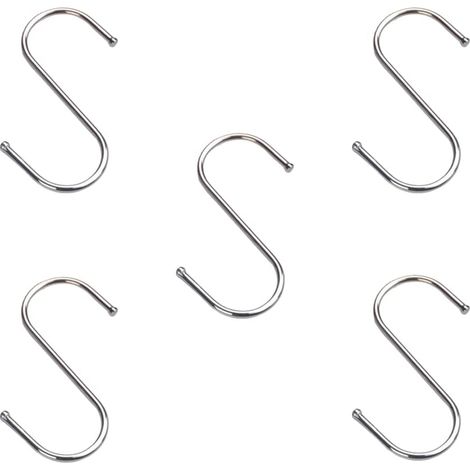 Stück – S-haken – Edelstahl – Robuster Und Rostbeständiger Aufhängehaken Für Küche, Bad Und Schrank – Silber – 7 X 2 Cm