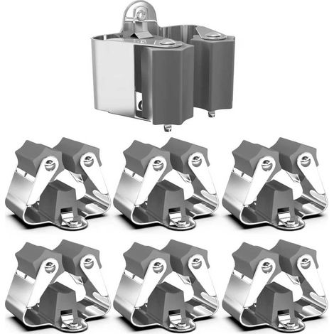 6-teiliger Wandbesenhalter – Gartengeräteständer – Feuchtigkeitsbeständiger, Verzinkter Stahl – Für Besen, Mopp, Rechen – Garage, Schuppen, Badezimmer – Silber – 18–35 Cm