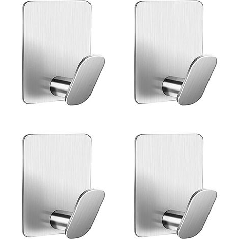 Stück – Klebehaken – Edelstahl – Wandmontage Ohne Bohren – Für Handtücher Und Mäntel, Badezimmer, Küche, Silber, 5 X 3 Cm