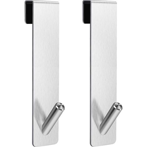 2-teiliger Duschhaken/handtuchhalter – Montage Ohne Bohren Für 6–12 Mm Glas – Rostfreier Edelstahl – Badezimmer – Silber – 17,8 Cm