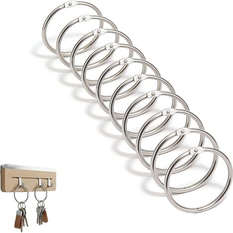 10 Duschvorhangringe – Badezimmeraccessoire – Schnellöffnungsmechanismus – Rostbeständig Für Dusche Und Haushalt – Silber – 8 X 8 Cm