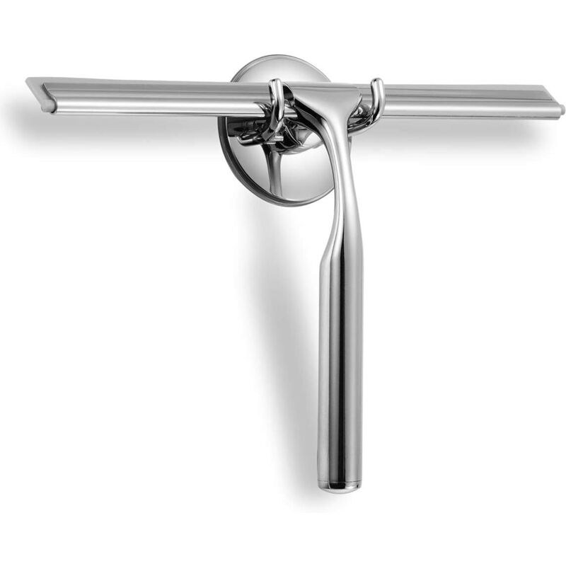 Duschabzieher Aus Edelstahl Mit Starkem Saugnapfhaken Für Spiegel, Fenster Und Glas, 25 Cm, Silber