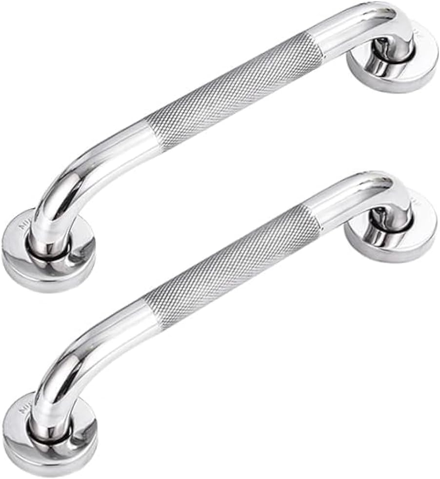 Rutschfester Haltegriff Fürs Badezimmer Mit Gerändeltem Griff (2er-set, 30 Cm, Silber)