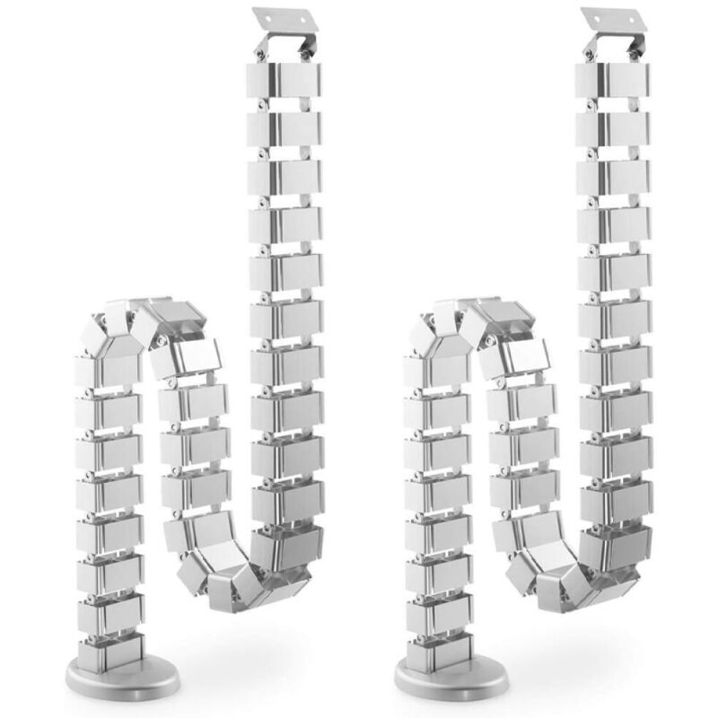 Kabelmanagement-set, Verstellbarer, Flexibler Vier-wege-kabelorganizer Für Büros, Silber, 2 Stück (quadratisch, 80 Cm)