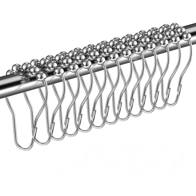 Duschvorhanghaken Aus Edelstahl Für Duschstangen, 12er-set, Silber