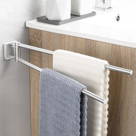 Wandmontierter, Schwenkbarer Handtuchhalter, 180°, Edelstahl, Doppelstange, Badezimmer