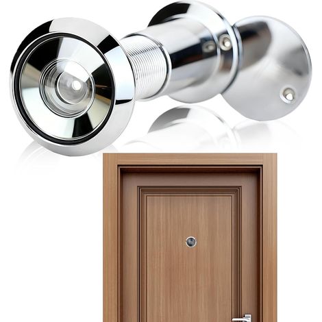 Silberner Metall-türspion, 220°-glaslinse, Für Türen 35–60 Mm, Loch 16–20 Mm, Heimsicherheit