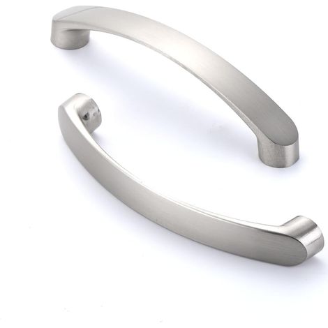 10 Möbelgriffe, Aluminium, 64-mm-bohrung, Silber, Küchenschrank