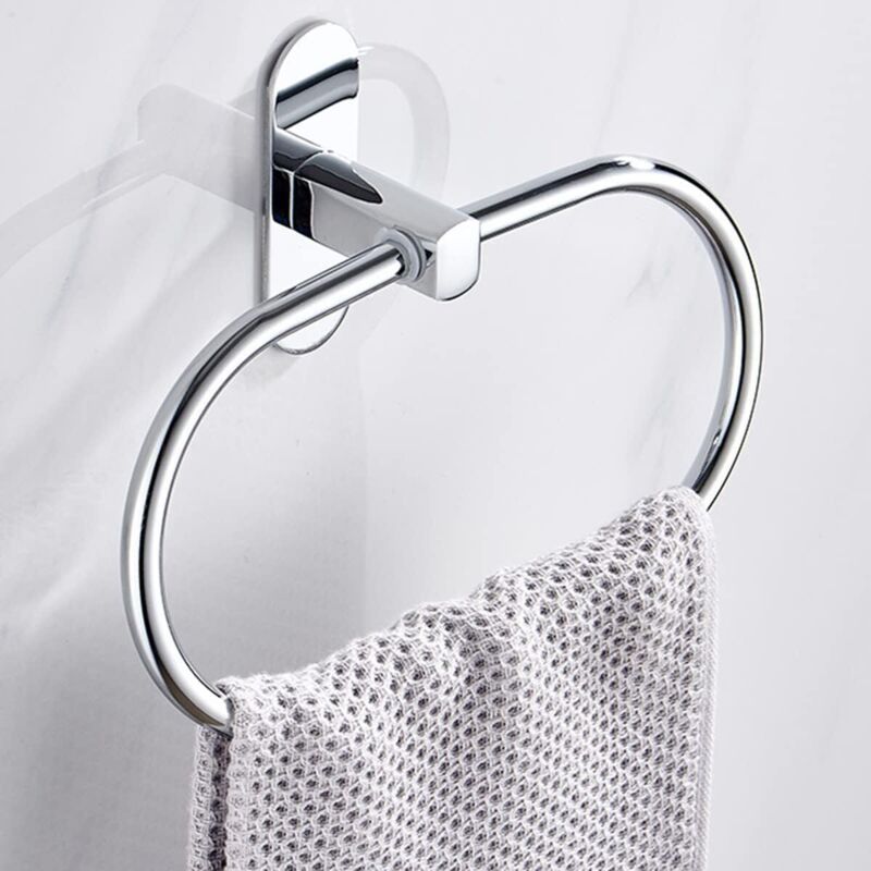 Handtuchring Ohne Bohren, Handtuchhalter Aus Edelstahl Fürs Badezimmer, Selbstklebender Handtuchhalter, Silber