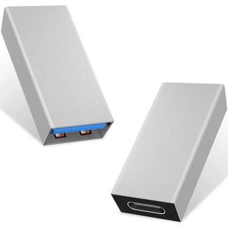 Silbernes 2er-pack Usb-c-auf-usb-3.0-, Usb-3.1- Und Usb-3.0-buchse-auf-usb-c-buchse-adapterset, Kompatibel Mit Iphone 11, Google Pixel, Samsung Galaxy S20, Huawei Und Moto