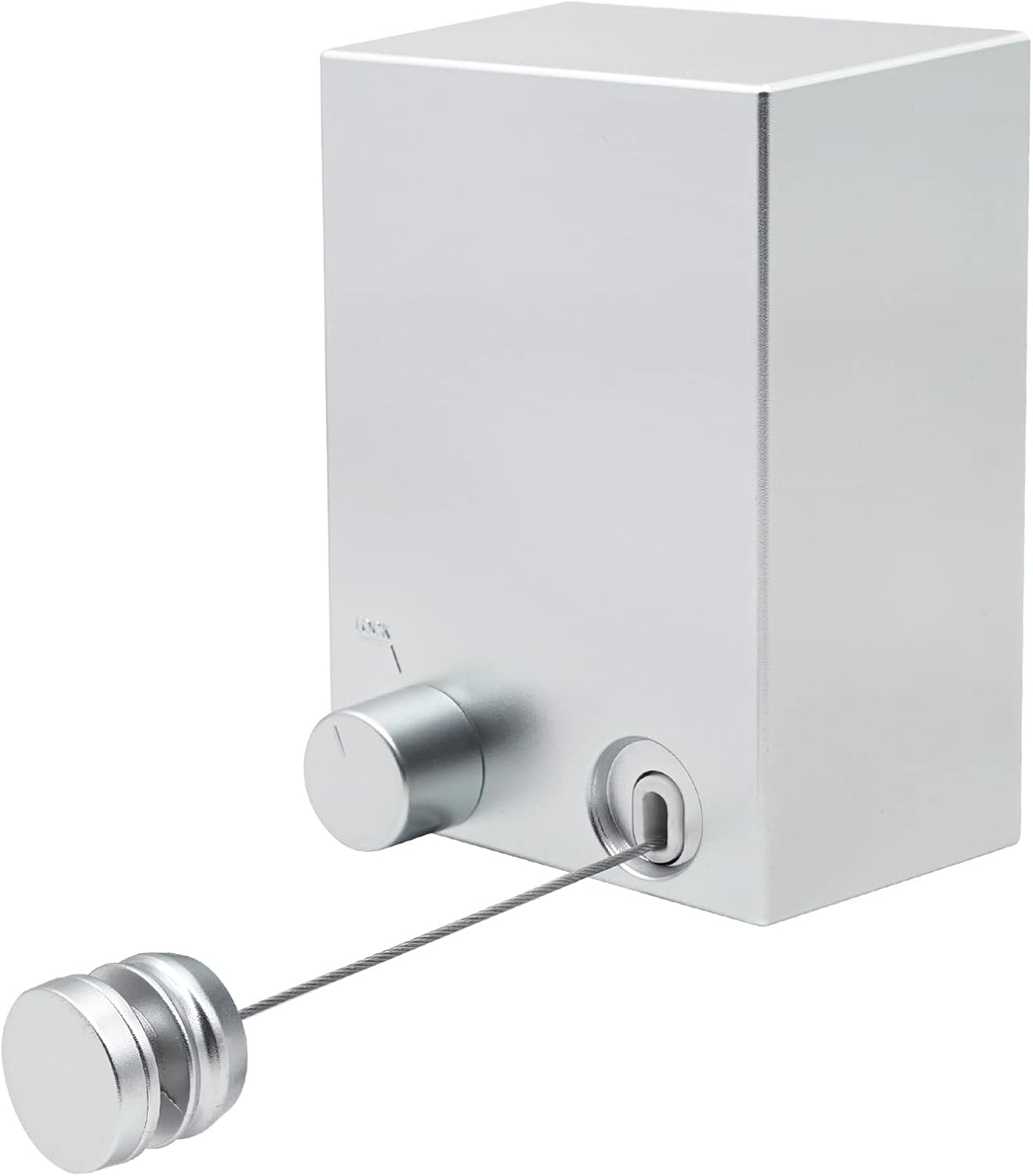 Einziehbare Wäscheleine, Verstellbare Einziehbare Wäscheleine, Unsichtbare Wandwäscheleine, 4,2 Meter, Silber