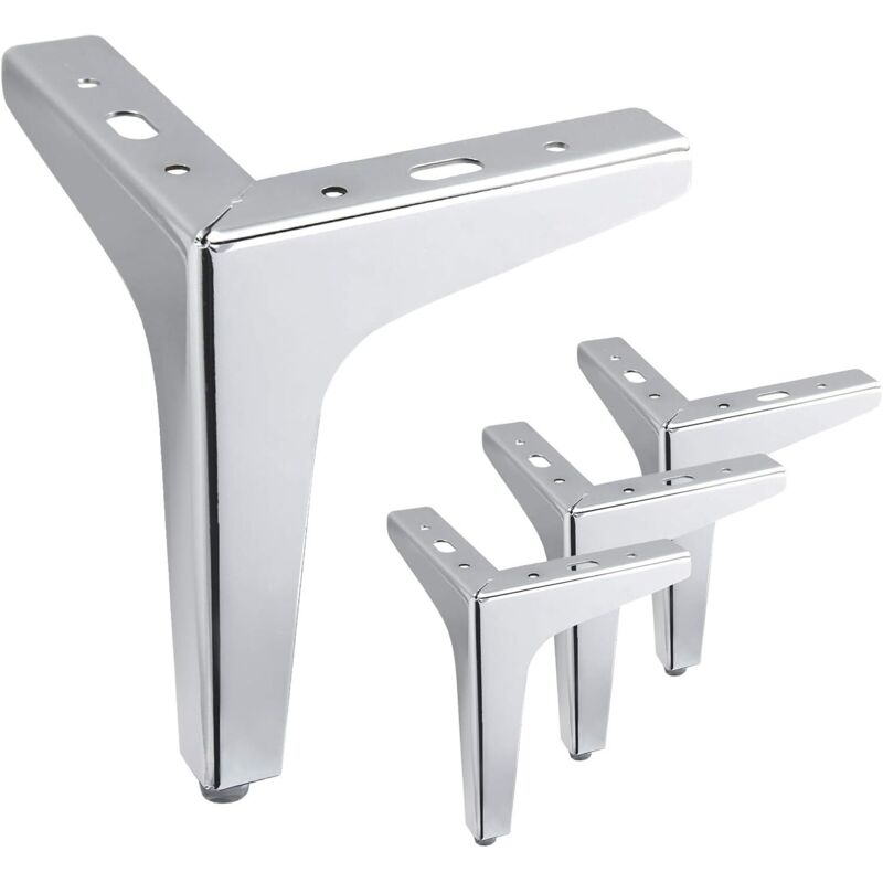 Moderne Möbelfüße, Ersatzmöbelfüße, 15 Cm Hoch, 4er-set (silber)