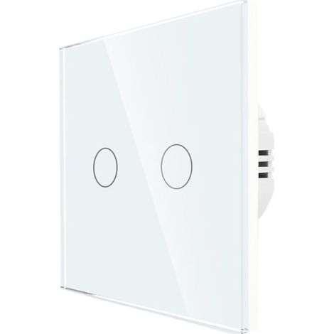 Berührungsschalter, 220 V, Bedienfeld Aus Gehärtetem Glas, 1/2/3-wege-netzteil, Unidirektionale Berührungsschalter, Wandschalter Mit Berührungsfunktion (weiß, 2-fach)