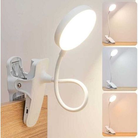 Ulisemled Usb-klemmleuchte Mit Touch-steuerung, 3 Beleuchtungsmodi, Einstellbarer Helligkeit, Schreibtischlampe, Leselampe, Nachttischlampe Mit Klemme, Schutz