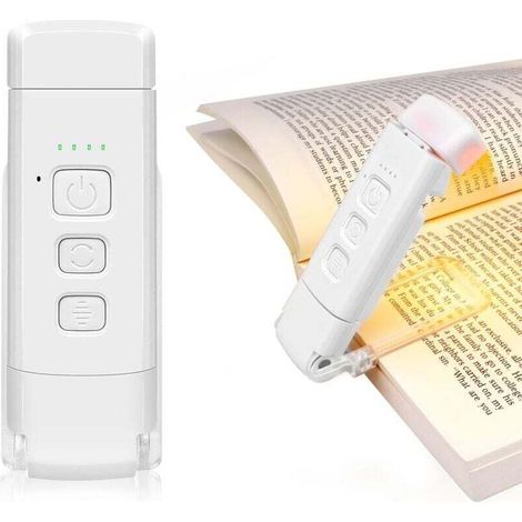 Ulisem Usb-wiederaufladbare Leselampe, Klemm-bettlampe Mit 3 Farben Und 5 Helligkeitsstufen, Augenschutz, Kompakt, Für Bücher Und Reisen [energieklasse A]