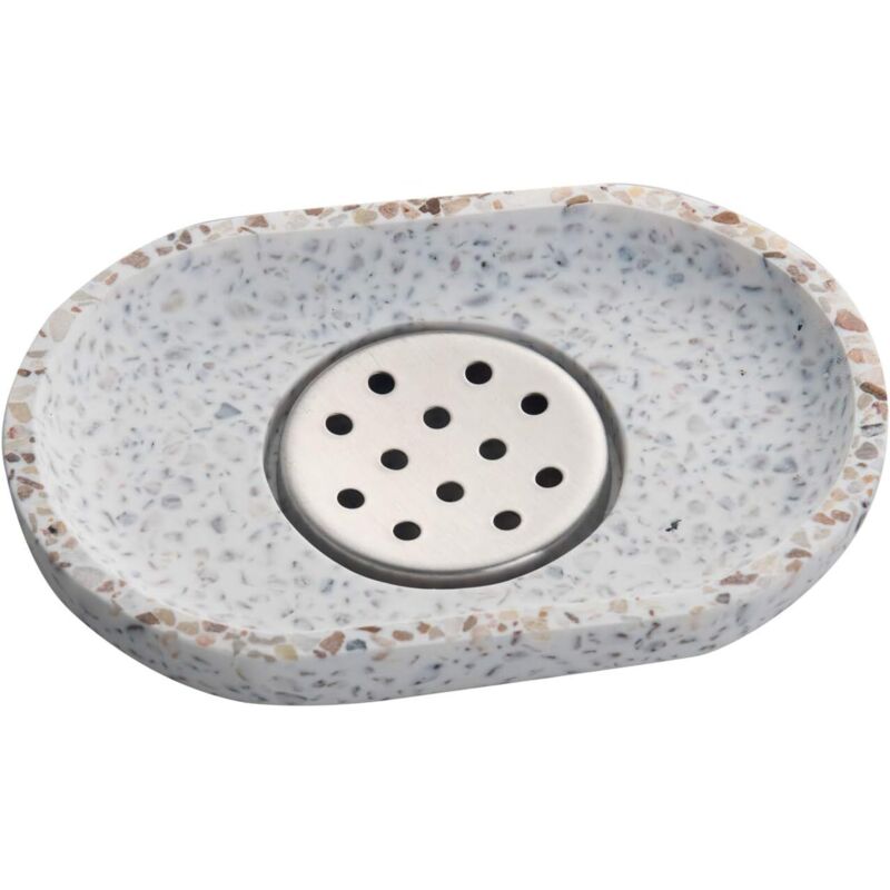 Seifenschale Aus Terrazzo Mit Tropfschale Aus Edelstahl. Seifenschale Für Bad Und Küche – Fei Yu