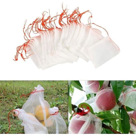 Ulisem 50er-pack Insektennetzsäcke, Nylon-gartennetz, Wiederverwendbare Obst- Und Pflanzenschutzsäcke, Vogelsichere Traubensäcke Mit Kordelzug (10 X 15 Cm) (50 Stück)