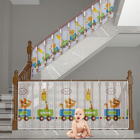 Kindersicherheitsnetz, Babyschutznetz Für Balkon Und Treppe, 300 X 90 Cm Treppengeländer Aus Maschengewebe, Sicherheitsbarriere Für Katze Und Spielzeug