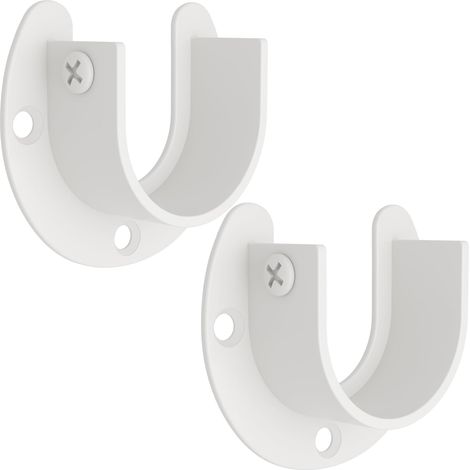 Stück – Gardinenstangenhalterung – Wandmontage – Verstellbarer Edelstahl Für 30–35 Mm Stangen – Ankleidezimmer, Badezimmer, Küche – Weiß – 5,8 X 5 X 2,2 Cm