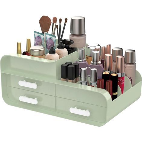 Kosmetik-organizer – Aufbewahrung Für Den Schminktisch – 3 Geräumige Schubladen Und 9 Herausnehmbare Fächer Für Badezimmer Und Ankleidezimmer, Weiß, 28 X 20 X 15 Cm