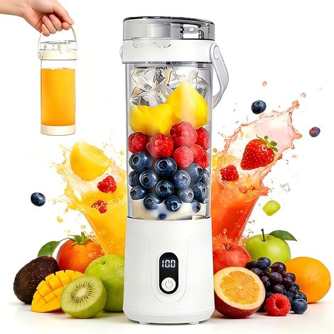 Tragbarer Standmixer, 600 Ml, 50-w-motor, 12 Klingen, Usb-aufladbar Für Reisen, Büro Und Sport