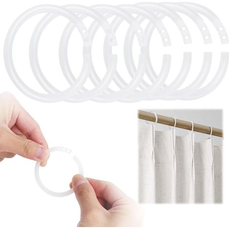 100 Stück – Duschvorhangringe – Duschhaken – Korrosionsbeständige Kunststoff-duschvorhangstangenbefestigung Für Bad Und Küche, Weiß, 4 X 0,5 Cm