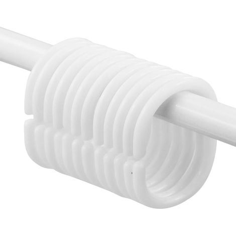 12er-set Duschvorhangringe/duschhaken – Robustes Kunststoffmaterial – Leicht Zu Öffnen – Für Badezimmer Und Umkleidekabine – Weiß – 6 X 4 X 0,5 Cm