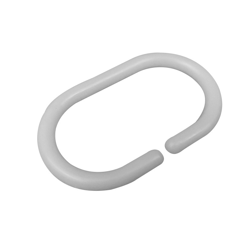 Duschvorhangringe, 12er-set Zum Aufhängen Des Duschvorhangs An Der Duschstange, Klein, Oval, Kunststoff, 3 X 5 Cm, Weiß