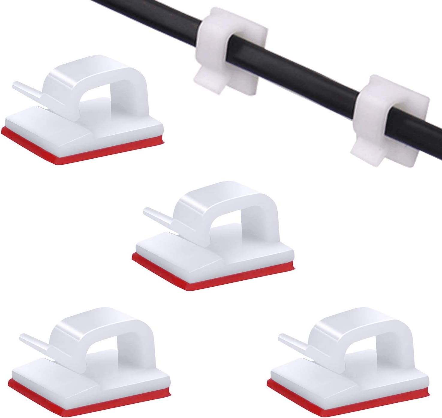 Packung Mit 100 Selbstklebenden Kabelmanagement-clips Für Fernseher, Pc, Laptop, Büro, Zuhause - Weiß (a)