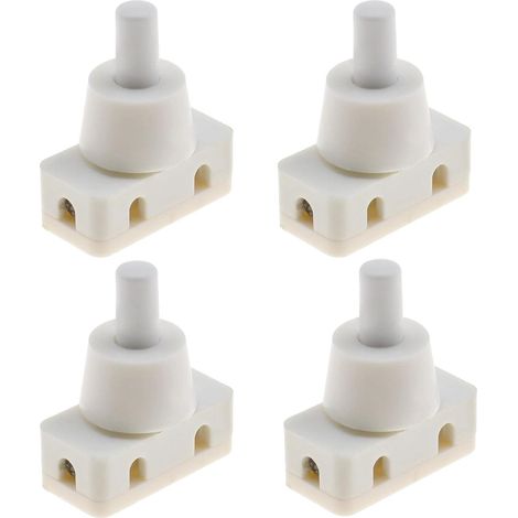 4x Druckknopfschalter, 10 A 250 V, Weißer Kunststoff, Für Schreibtischlampe Und Luftkühler