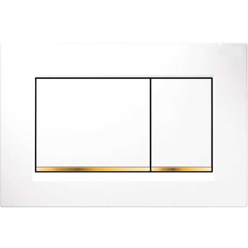 Quadratische Betätigungsplatte Für Geberit Sigma20 Zweimengenspülung (ehemals Sigma30): Weiß, Gold (115.883.kk.1)