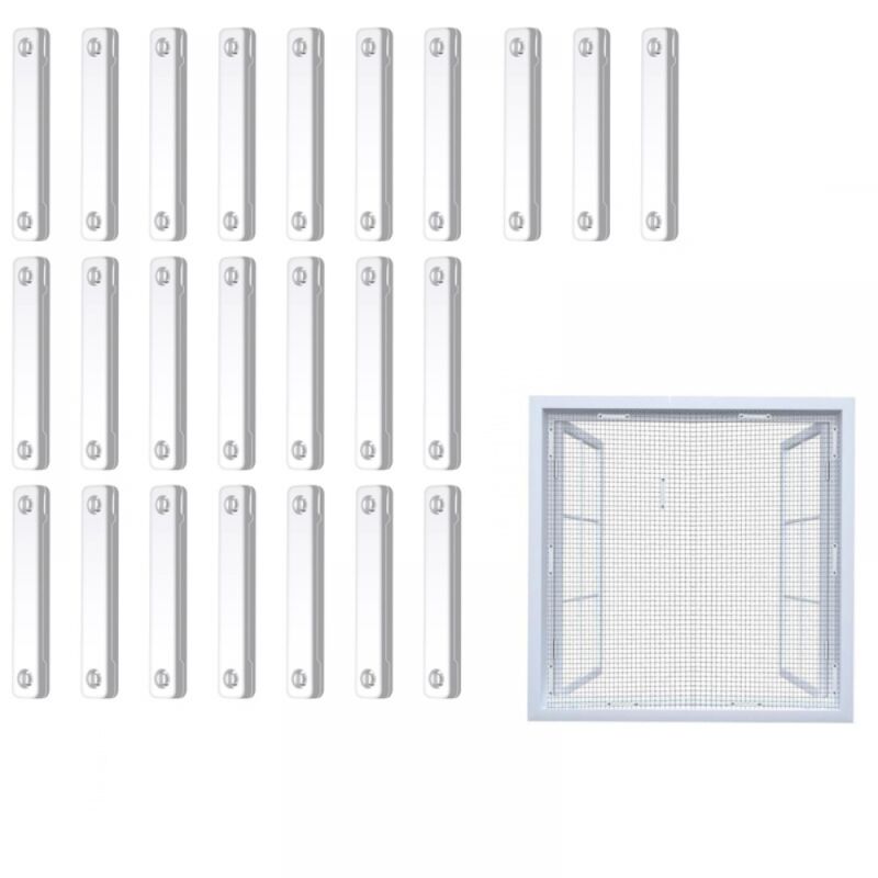 Fensterbefestigungsschlaufen, 24 Mückenschutz-fenstermagnete, Selbstklebende Fenstermagnete, Mückenschutzaufkleber (weiß)