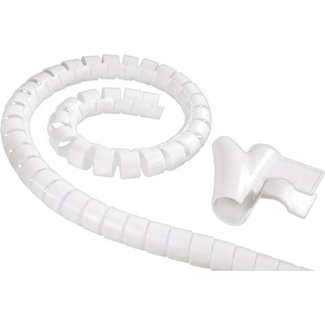 Spiralkabelschutzschlauch, Weißer Kunststoff, 25 Mm Durchmesser, 1,8 M Länge, Kabelmanagement
