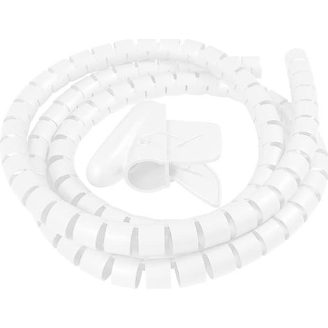 X 8 Mm Spiralkabelschutzschlauch, Flexibler Pe-schlauch, Kabelschutz, Kabelmanagement, Weiß, 3 Meter