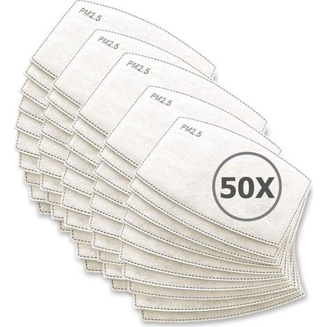 Einweg-maskenfilter – [50er-packung] Packung Mit Austauschbaren Filtern Mit 5 Filterschichten. Weiches Und Atmungsaktives Material. Beschlagfrei Und Staubdicht. Schutz Für Erwachsene Und Kinder.
