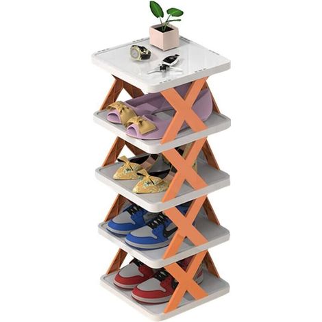 Ulisem Mehrschichtiger Schuhaufbewahrungsorganizer, Schmales Schuhregal, Schuhturm, Ausziehbares Freistehendes Schuhregal, Vertikales Eckschuhregal Für Kleine Räume
