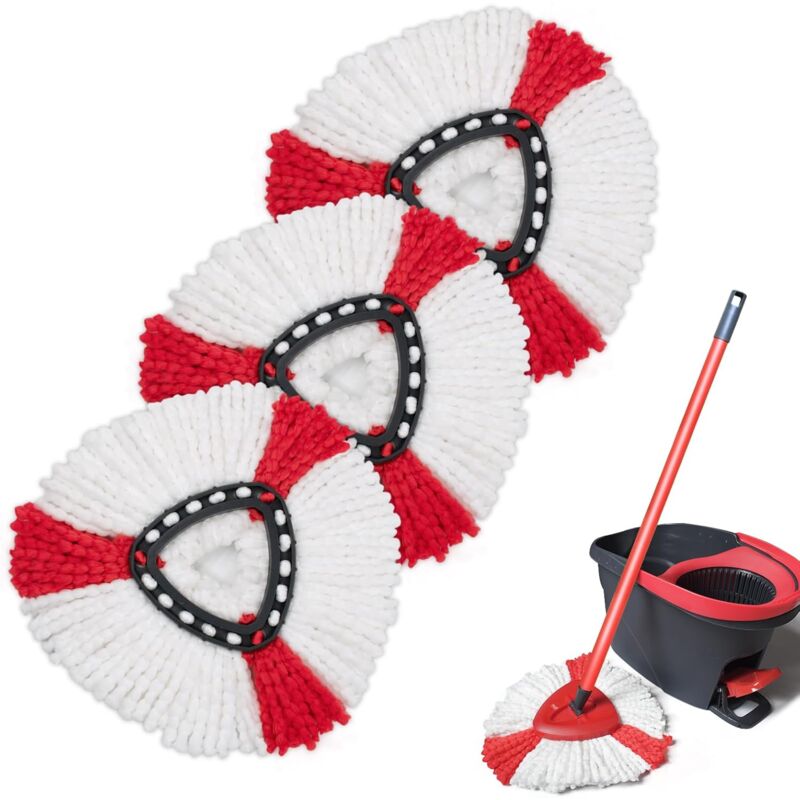 Ein Set Aus 4 Moppköpfen, Eine Ersatzpackung Für Den Mopp, Ein 2-in-1-mikrofaser-moppkopf, Kompatibel Mit Dem Vileda Turbo Mopp, Leicht Auszuwringen.