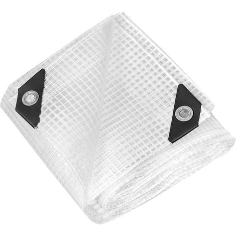 Schutzplane 2,4 X 3 M, Wasserdicht, Robust, 140 G/m², Transparent, Vielseitig Einsetzbar, Mit Verstärkten Kanten Für Den Außenbereich, Wasserdicht, Uv-beständig (weiß)