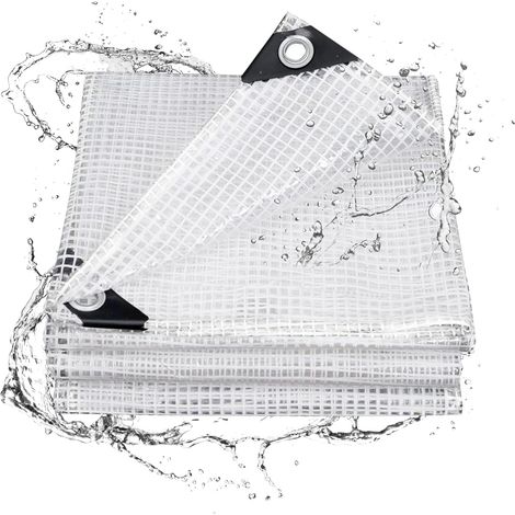 Schutzplane 1,8 X 2,4 M, Wasserdicht, Robust, 140 G/m², Transparent, Vielseitig Einsetzbar, Mit Verstärkten Kanten Für Den Außenbereich, Wasserdicht, Uv-beständig (weiß)