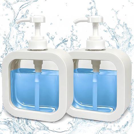Csparcv 2er-pack 300ml Leere Pumpflaschen-seifenspender, Nachfüllbarer Spender Für Geschirrspülmittel, Duschgel-spender, Geeignet Für Flüssigseifen, Waschmittel, Lotionen, Öle, Shampoos