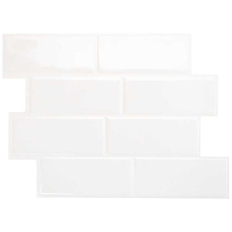Selbstklebende Spritzschutzpaneele – Urban White – Porzellanoptik – 11,5" X 8,5" (10er-packung)