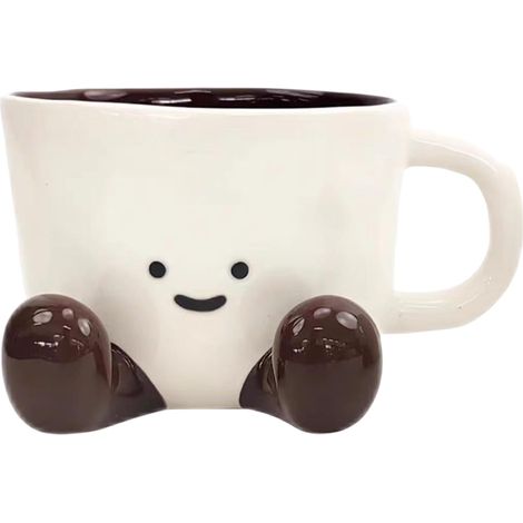 Niedlicher Kaffeebecher. Ein Entzückender Kaffeebecher Mit Füßen – Ein Becher Mit Einzigartigem Und Witzigem Design.
